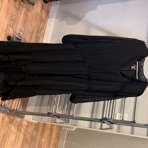 Vince Camuto Black Long Sleeve Tiered Maxi Dress